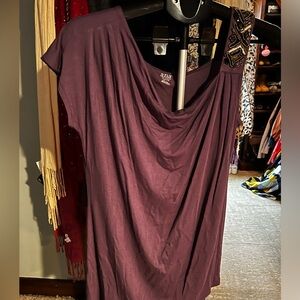 Purple embellished top